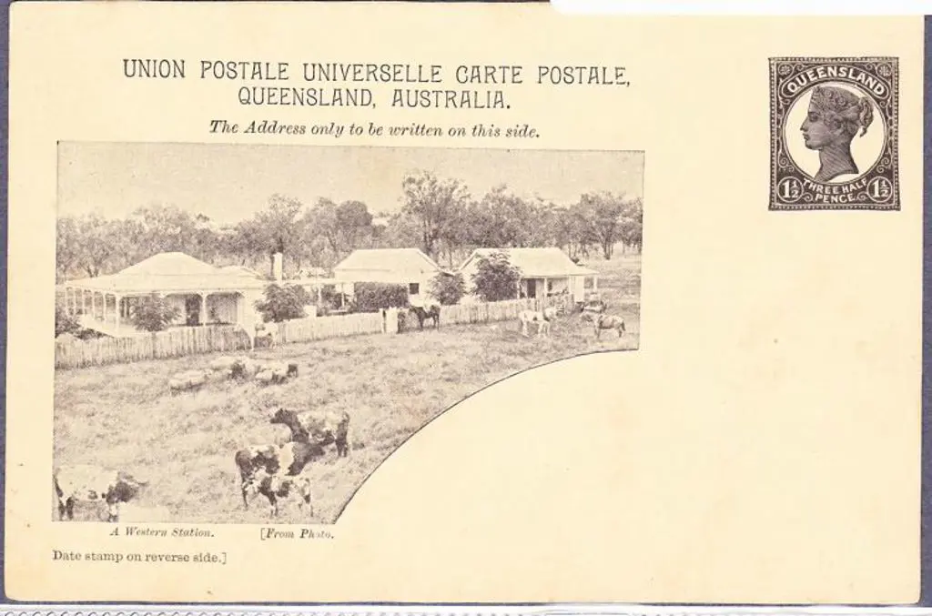 1890's 1½d Chalon UPU picture postcard showing "A ... Image 1++