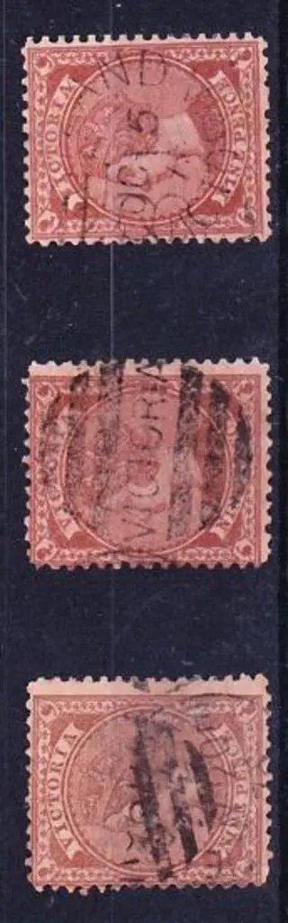 1873 9d brown/pink in both perfs & shades of perf ... Image 1++