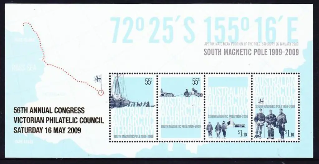 2009 South Magnetic Pole M/S overprinted "56th ... Image 1++