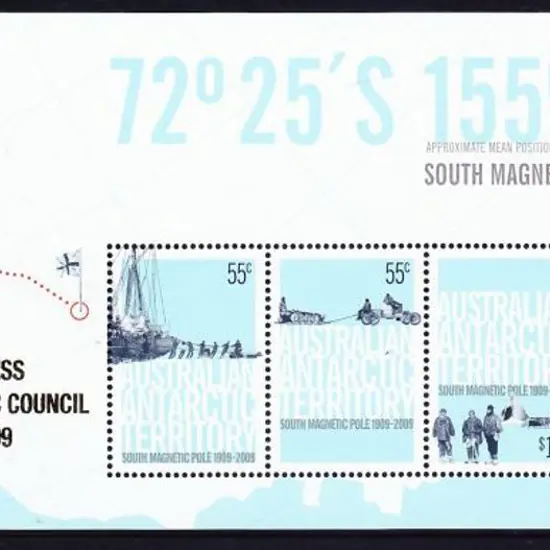 2009 South Magnetic Pole M/S overprinted "56th ...