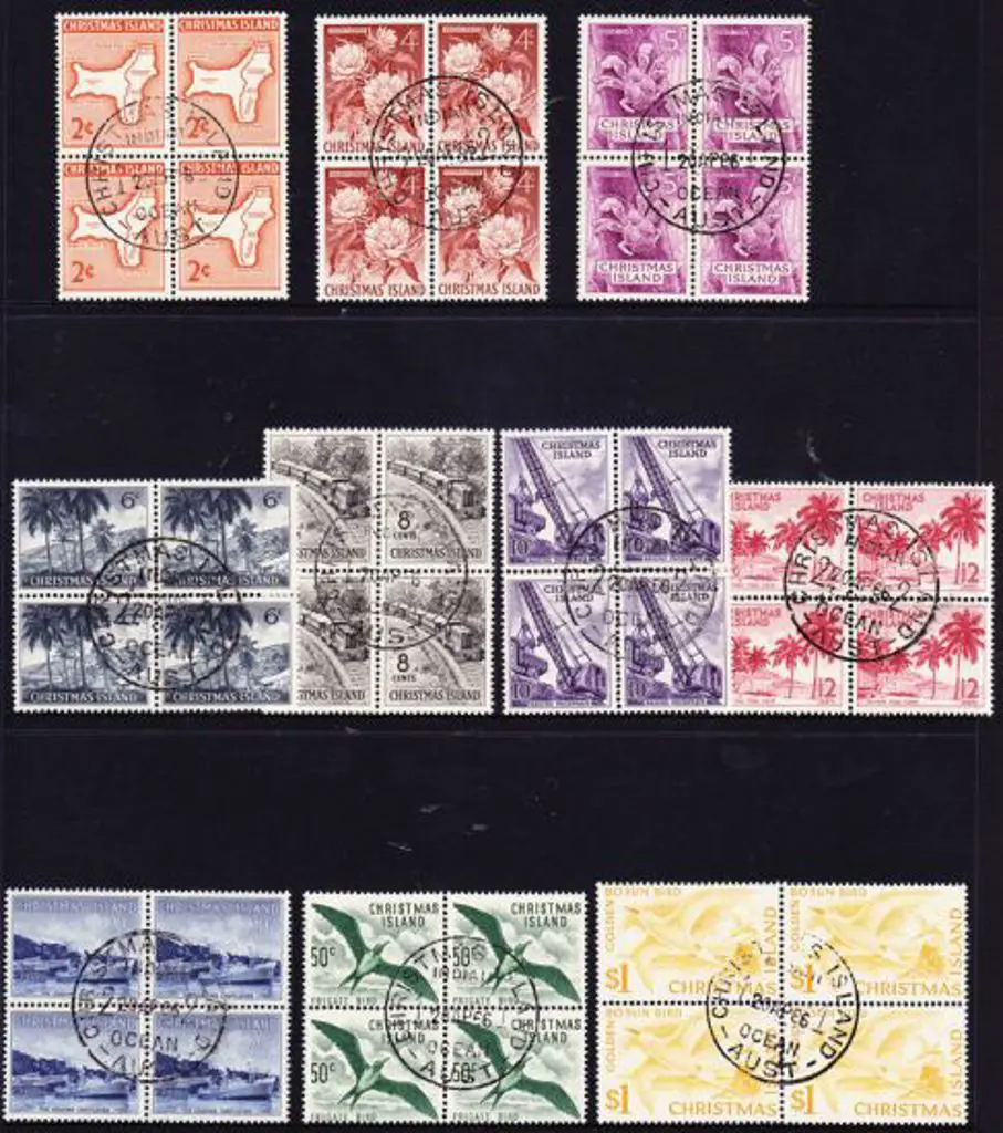 1963 2c to $1 Defins in blocks of 4 each CTO with ... Image 1++
