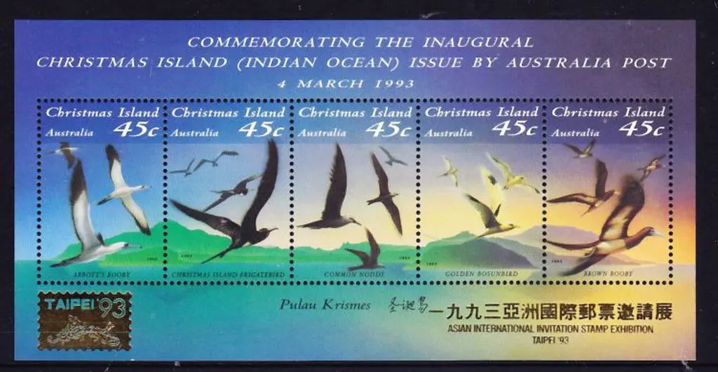 1993 Seabirds M/S ovpt Taipei '93 in gold. MUH. SG ... Image 1++