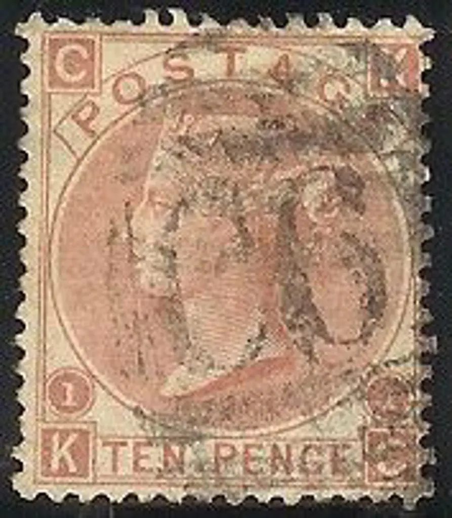 1867 10d red brown. Spray wmk Plate 1. Good to ... Image 1++