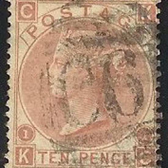 1867 10d red brown. Spray wmk Plate 1. Good to ...