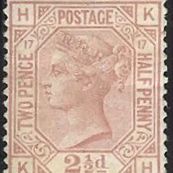 1876 2½d rosy mauve QV, lettered KH. Plate 17. MLH ...