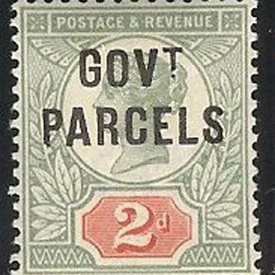 1891 2d grey-green & carmine QV ovpt. Gov’t ...