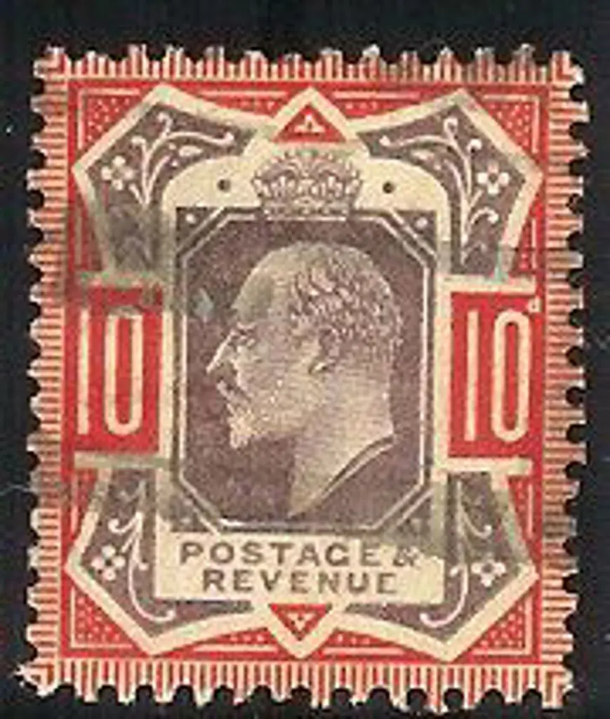 1902 10d KEVII with variety "no cross on crown". ... Image 1++