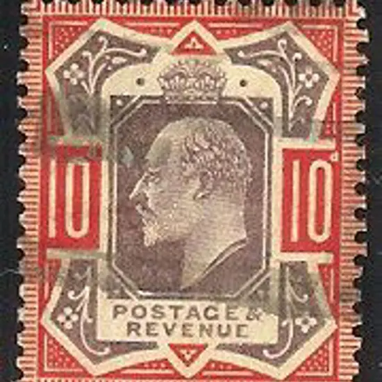 1902 10d KEVII with variety "no cross on crown". ...