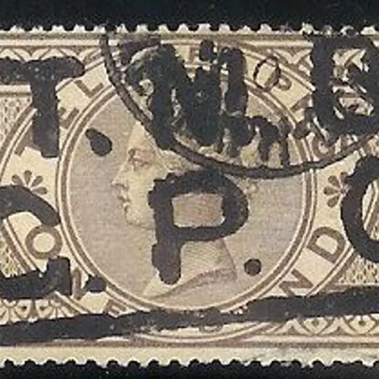 1877 £1 brown-lilac QV Telegraph with 3 Shamrocks ...