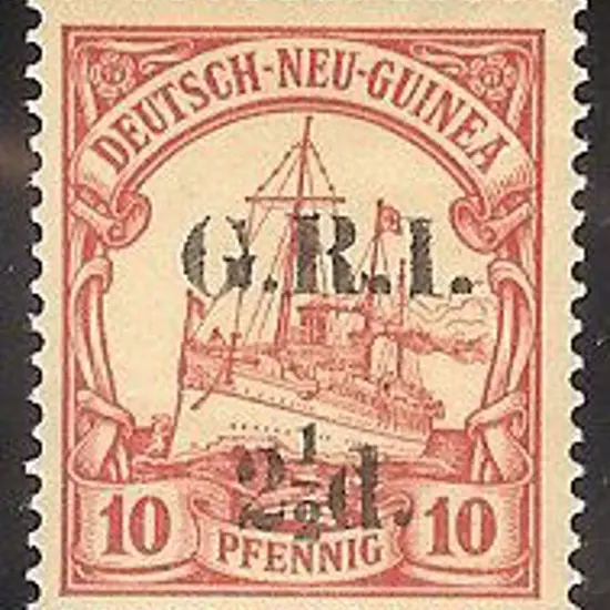 1914 G.R.I. 2½d on 10pf red Yacht. Fresh MUH SG 5 ...