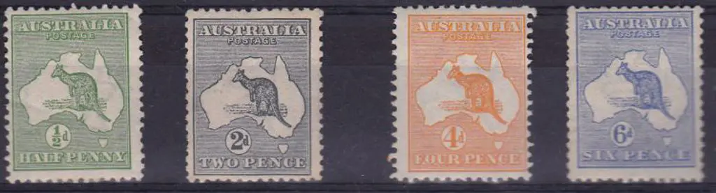 1913 1st watermark ½d, 2d (adherence at base), 4d ... Image 1++