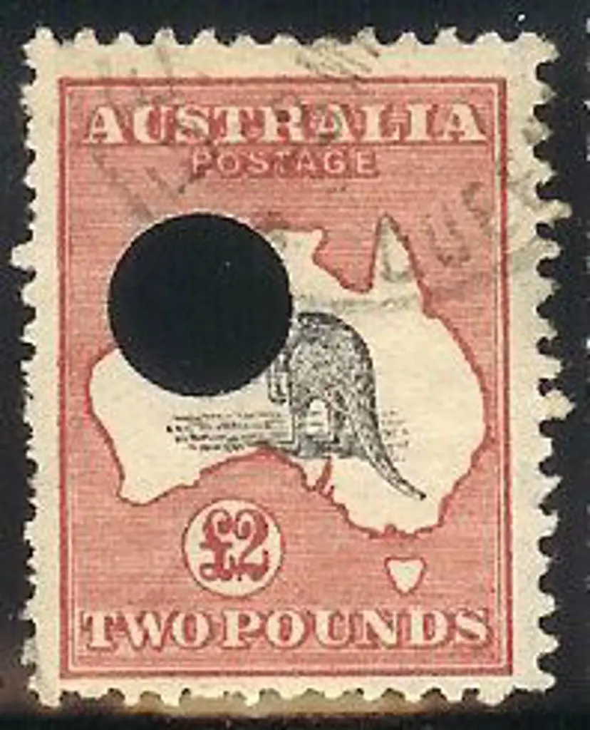 1913 1st watermark £2 black & rose with light cds ... Image 1++