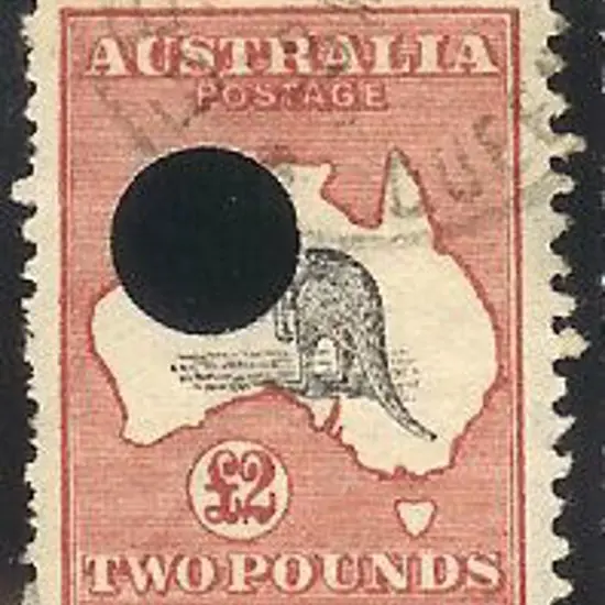 1913 1st watermark £2 black & rose with light cds ...