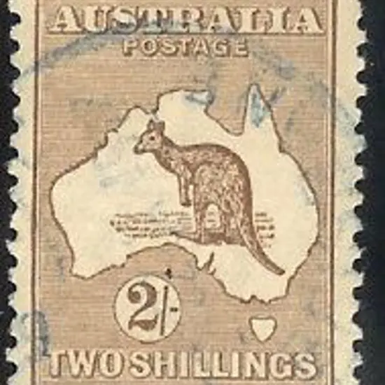 1915-28 3rd watermark 2/- brown with inverted wmk. ...