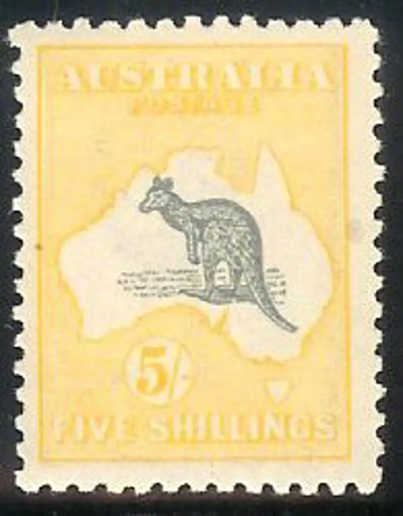 1915-28 3rd watermark 5/- grey & yellow fine MLH, ... Image 1++