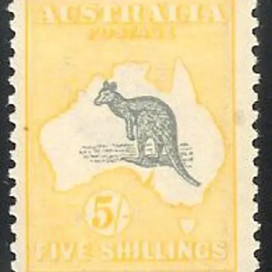 1915-28 3rd watermark 5/- grey & yellow fine MLH, ...