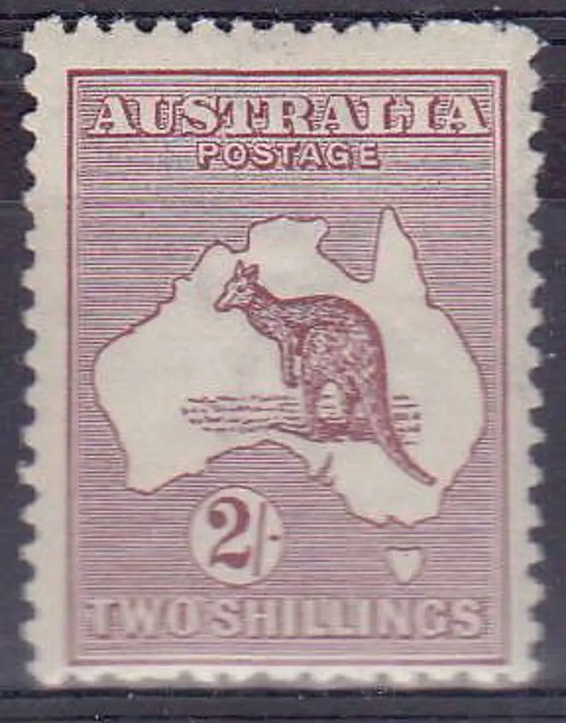 1923-24 New Colours 2/- maroon Die II. Centred ... Image 1++