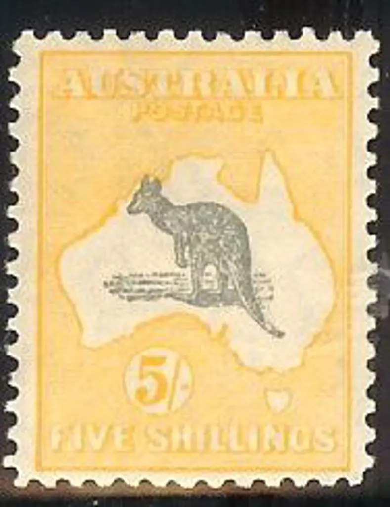1929-30 Small Multiple watermark 5/- grey & yellow ... Image 1++