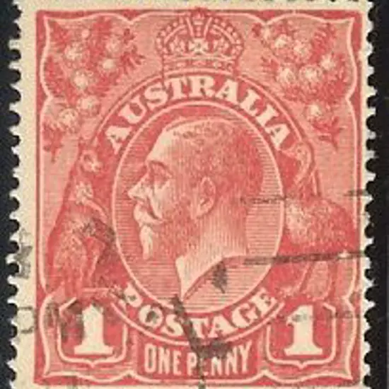 1914-20 Single watermark 1d red on smooth paper ...