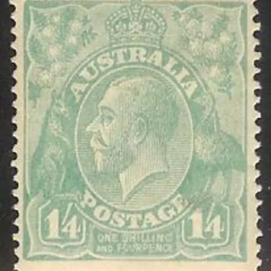 1918-23 Single watermark 1/4d dull greenish-blue ...