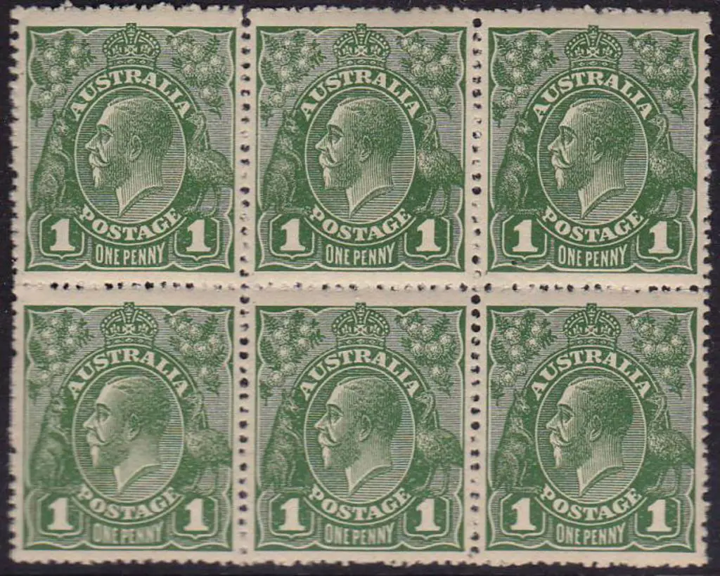 1924 No watermark 1d block of 6 well-centred & ... Image 1++