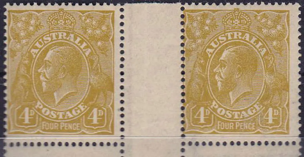1924 Single watermark 4d olive-yellow. Plate 3 ... Image 1++