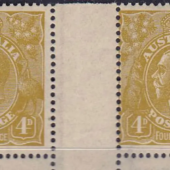 1924 Single watermark 4d olive-yellow. Plate 3 ...