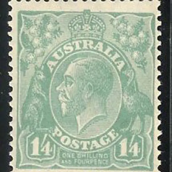 1926-30 Single watermark perf 13½ 1/4d turquoise ...