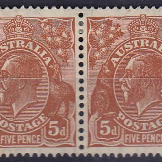 1931-36 C of A watermark 5d orange-brown (ACSC ...