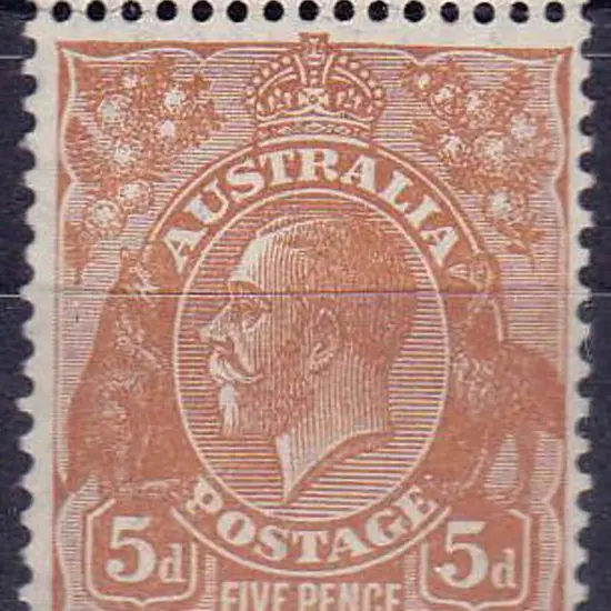 1931-36 C of A watermark 5d yellow brown shade ...