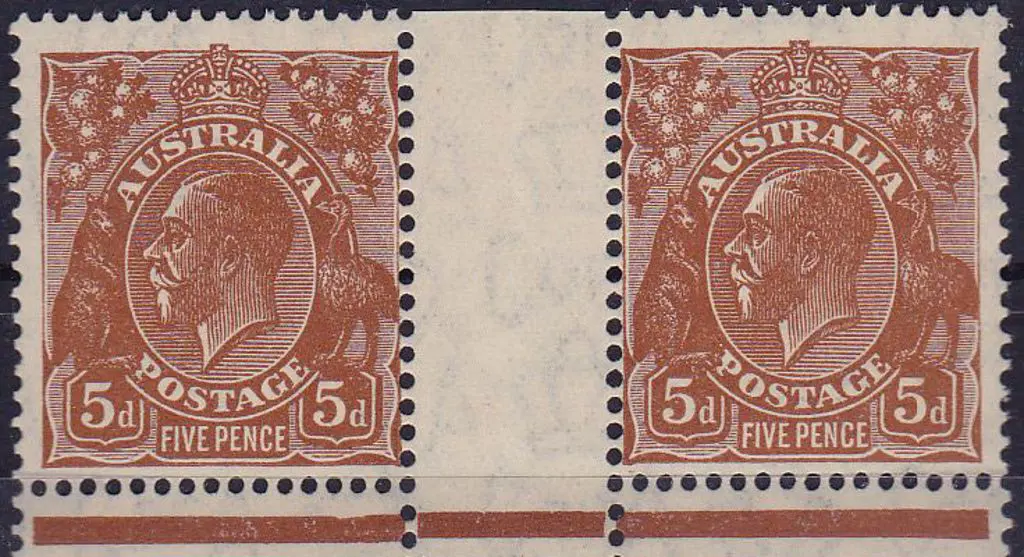 1931-36 C of A watermark 5d yellow-brown (Deep) ... Image 1++