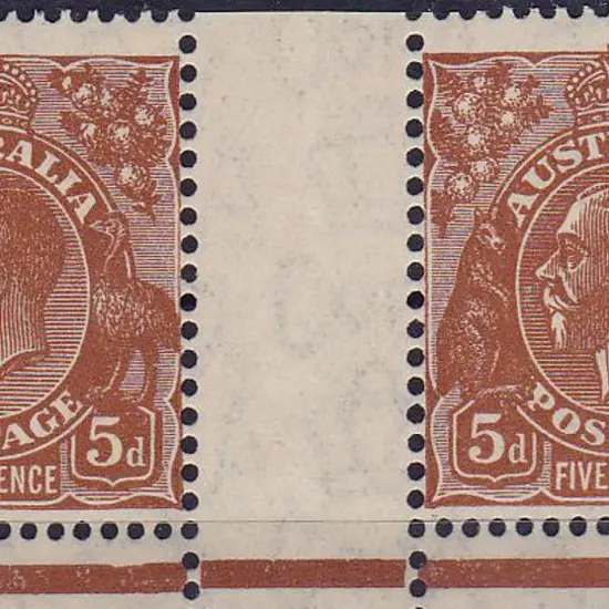 1931-36 C of A watermark 5d yellow-brown (Deep) ...