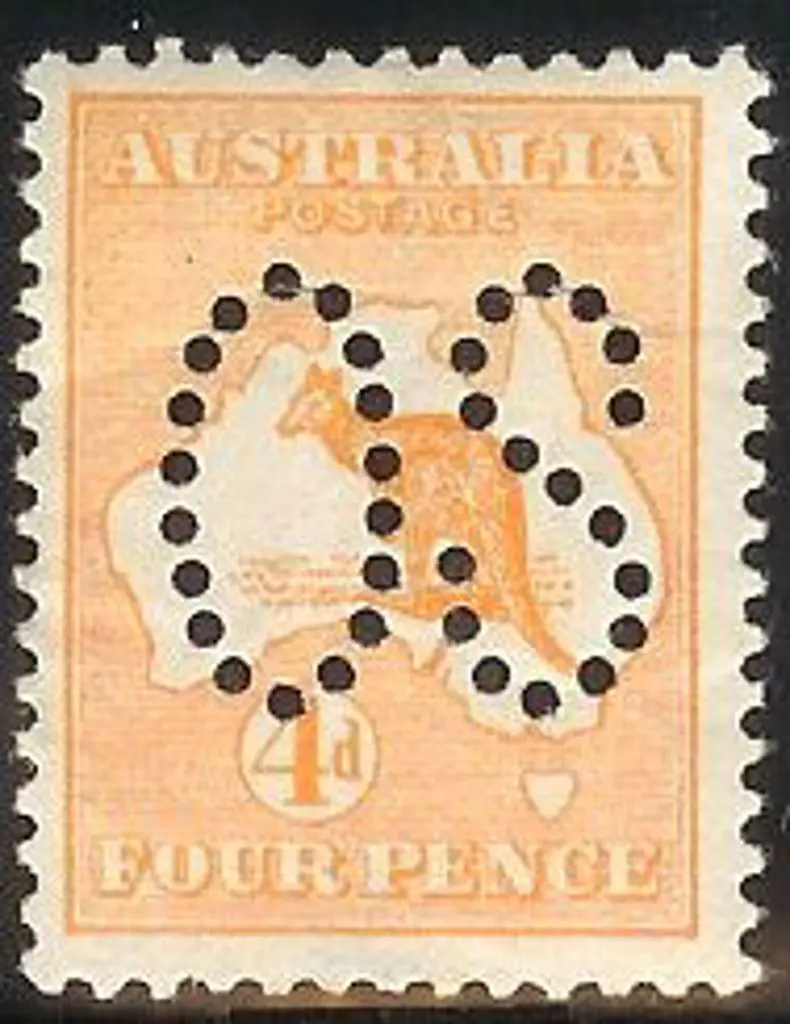 1913 4d orange kangaroo perfined large OS. Various ... Image 1++