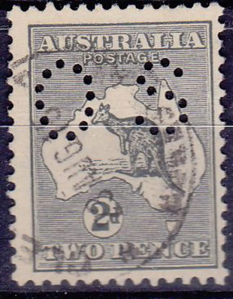 1915 2d grey kangaroo perfined small OS  with ... Image 1++