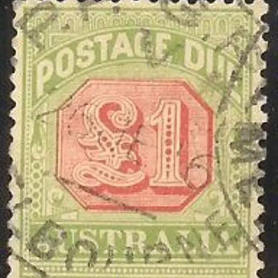 1909/10 £1 rosine & yellow-green. F/U appearance ...