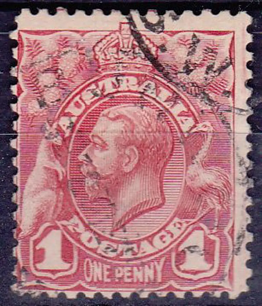1913 1d red KGV Engraved with "weak entry at top, ... Image 1++