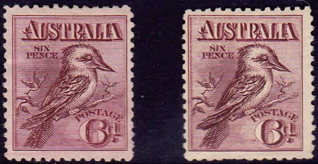 1914 6d Kookaburra in 2 shades. MLH with hinge ... Image 1++