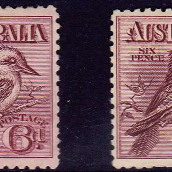 1914 6d Kookaburra in 2 shades. MLH with hinge ...