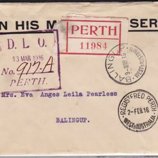 1916 Dead Letter Office OHMS cover bearing KGV 1d ...