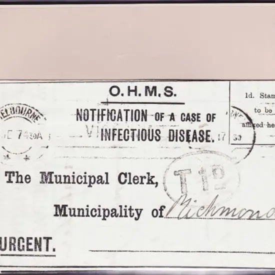 1917 (28th June) "Notification of a Case of ...