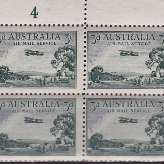 1929 3d Airmail Type B Plate Block of - No. 4. MLH ...