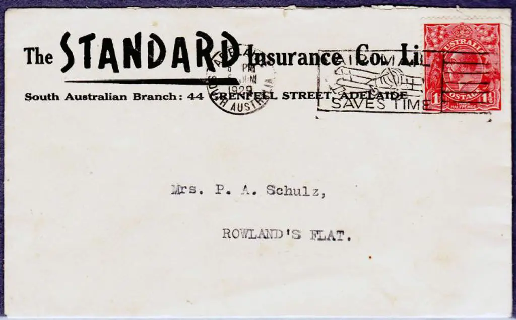 1929 cover from the Standard Insurance Co Ltd to ... Image 1++