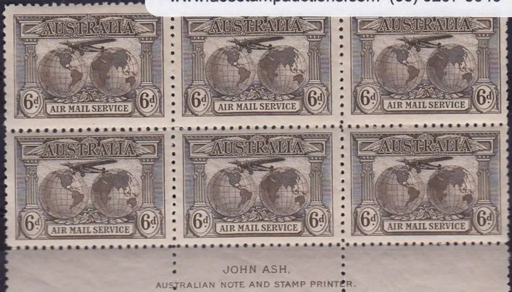 1931 6d Kingsford Smith Airmail  in dull brown ... Image 1++