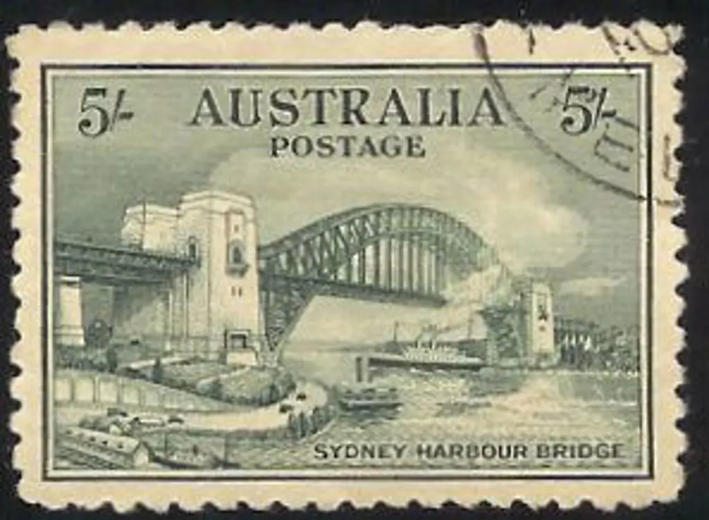 1932 5/- Sydney Harbour Bridge CTO without gum. ... Image 1++