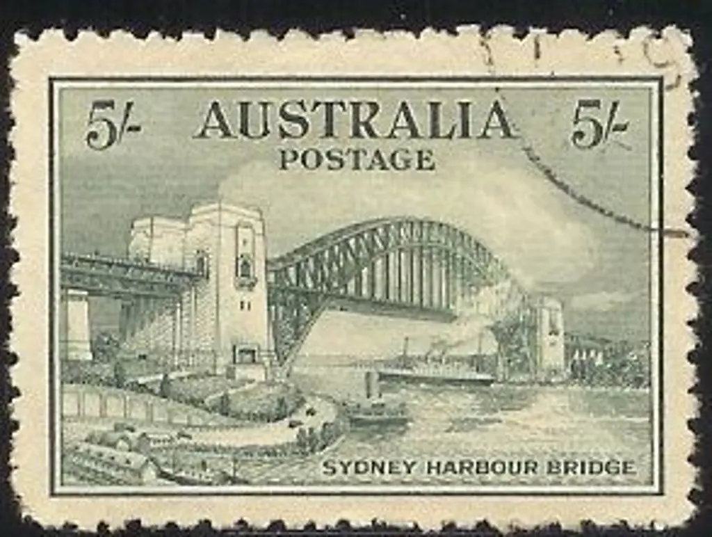 1932 5/- Sydney Harbour Bridge CTO without gum. ... Image 1++