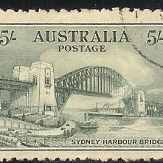 1932 5/- Sydney Harbour Bridge CTO without gum. ...