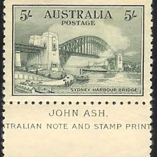 1932 5/- Sydney Harbour Bridge in Ash imprint ...