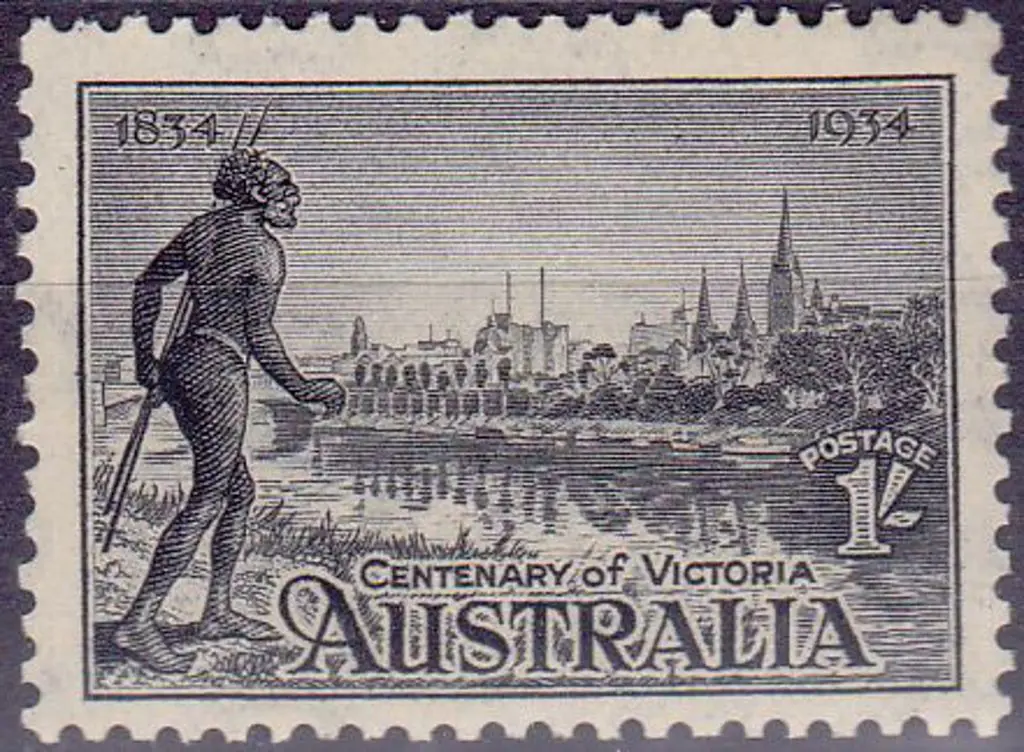 1934 1/- Victoria Centenary Perf. 11½ MUH SG 149a Image 1++