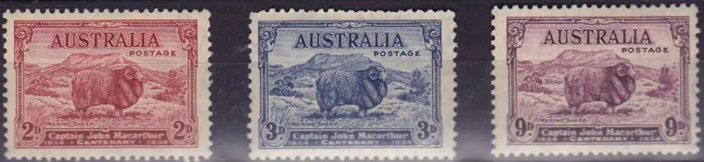 1934 Macarthur set of 3. Fresh MLH SG 150/152 Image 1++