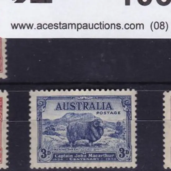 1934 Macarthur set of 4 incl 2d dark hills. Fresh ...